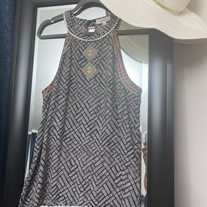 Beautiful embroidered high-neck tank!